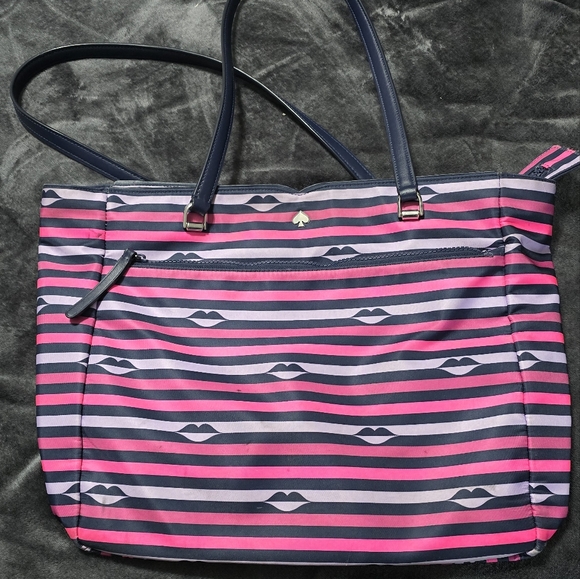 Kate Spade Black and Pink Striped Men's Bag - Picture 5 of 5
